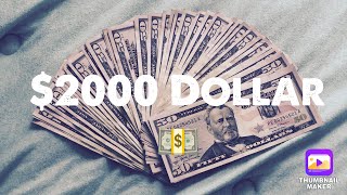 Counting $2,000 Dollars in 50’s (#motivation) #asmr