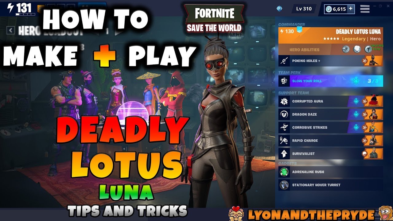 Deadly Lotus Luna ~ Hero Build ~ Save The World ~ Fortnite