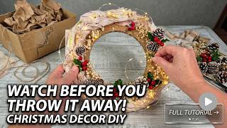 Don't throw THIS away! 😱 Transform old clothes into a fabulous Christmas wreath! ✨ (DIY)