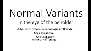 Echocardiography normal variants in the eyes of the beholder