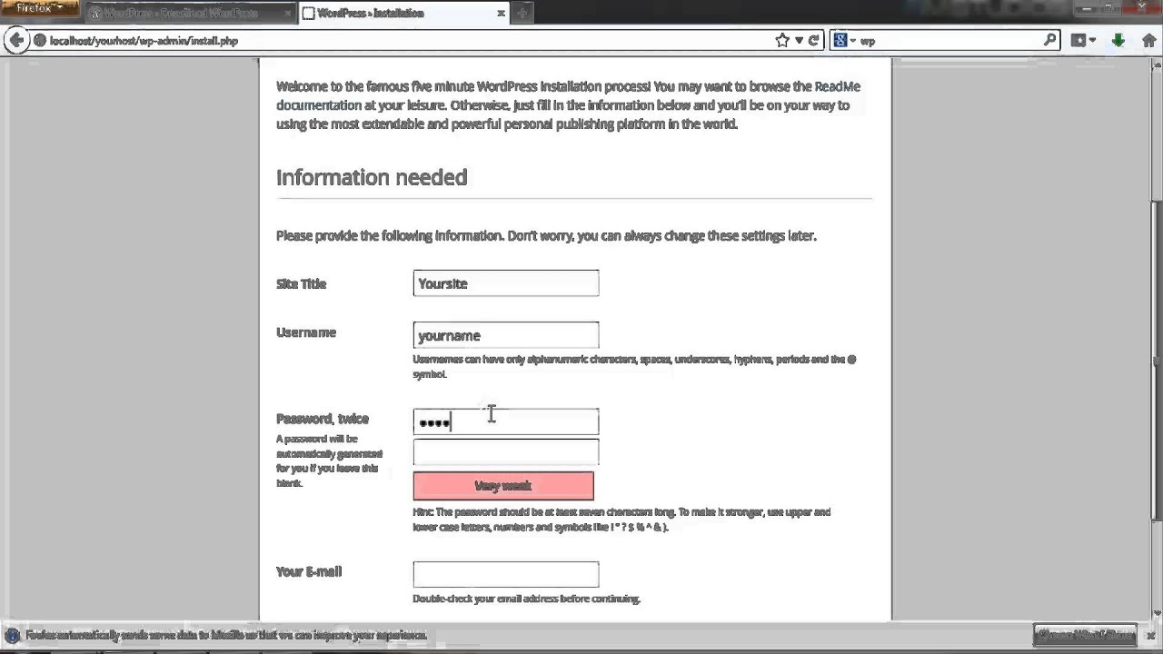 Installing WordPress - YouTube