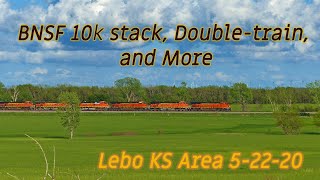 2020-05-22 BNSF 10k stack, double-train, and more