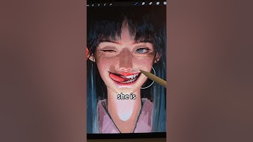 drawing a happy girl #procreate #drawing