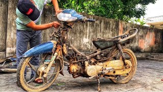 Restore Honda Wave 110cc four-stroke engine | Restoration old Wave Alpha motorcycles | Old motorbike