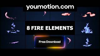 Fire Elements - 10 Flat Hand-Drawn Smoke Animations (Ae, Pr, Dr, FCPX) Free