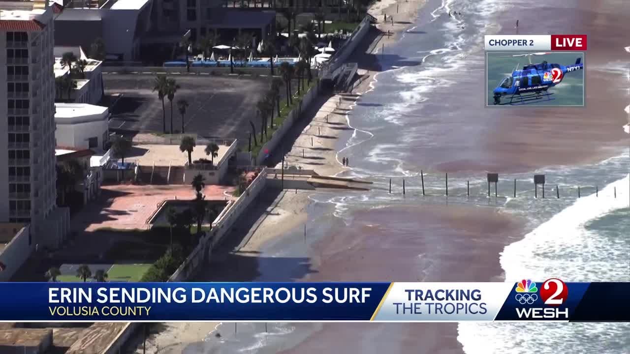 Swells pick up along Florida coast as Hurricane Erin churns offshore