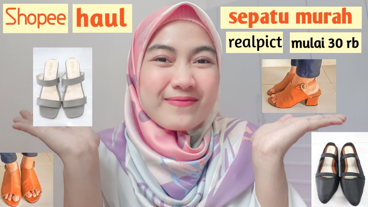 SHOPEE HAUL SEPATU MURAH REALPICT | HEELS FLATSHOES BAGUS | eka