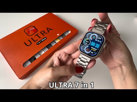 Smartwatch Ultra 7 in 1 Straps | Unboxing | Games | Screen 2.2