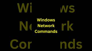 Windows Networking Basic Commands with examples