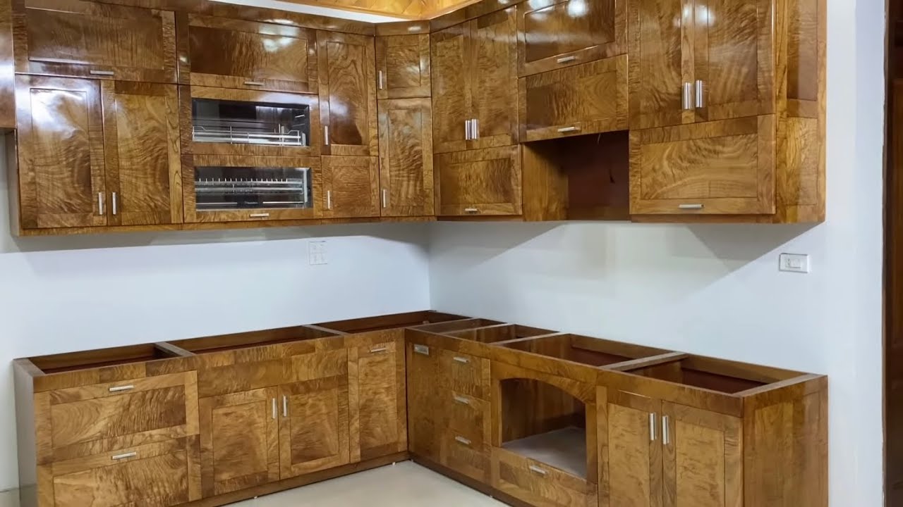 Tủ bếp gỗ xoan chun siêu đẹp // Build Kitchen Cabinets From ...
