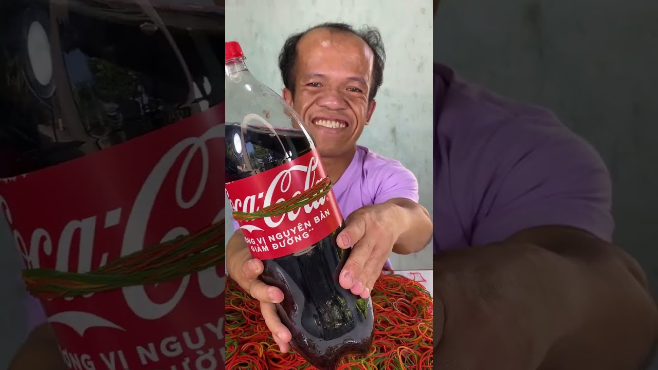 🔴 Watching Rubber Bands Crush a Coke Bottle in Real Time - Mr 99cm Kindness