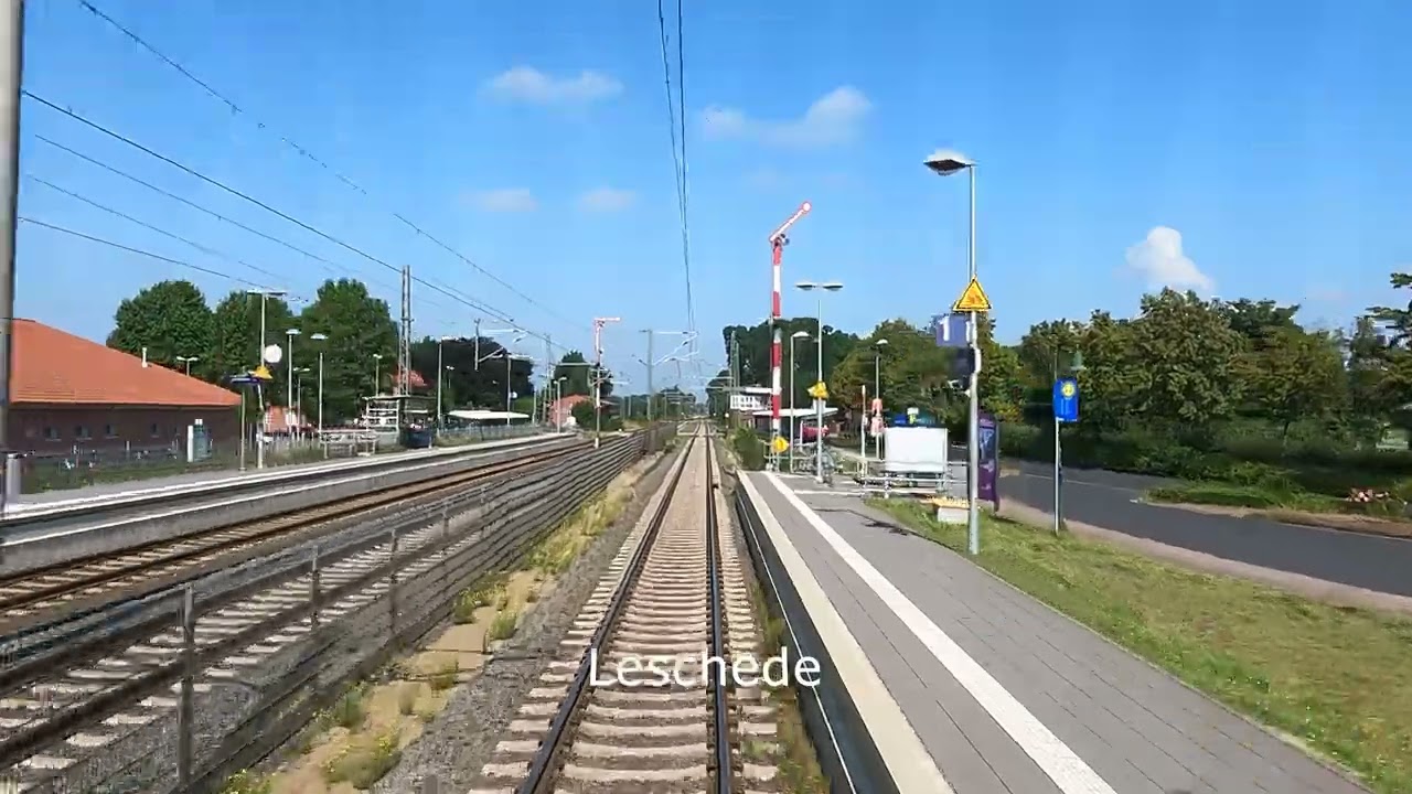 4K Führerstandsmitfahrt BR 264 Maxima Emslandstrecke Rheine - Emden Rbf ( Cabview )