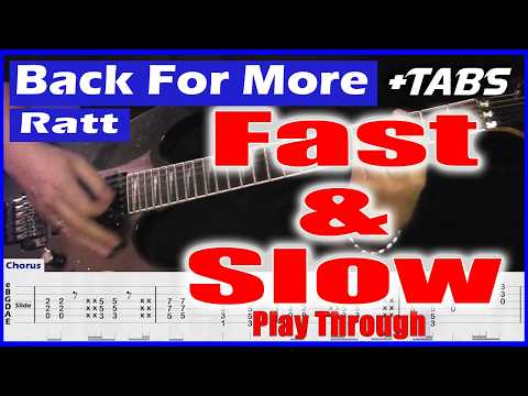 Back for More Guitar Lesson Playthrough by Ratt | Fast & Slow with Tabs
