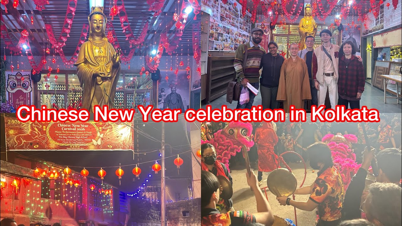 Chinese New Year celebration in Kolkata 2026🧧Experienced for the first time such Chinese culture🍜🥟🧧🎉