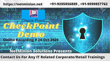 Checkpoint CCSA Demo # Check Point Certified Security Administrator # Live Recording #24Oct20