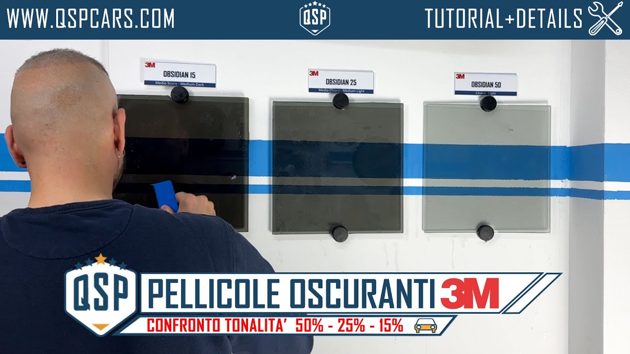Pellicole 3M Oscuranti di Alta Qualità, Tonalità a Confronto QSPCARS | OBSIDIAN 15, 25, 50