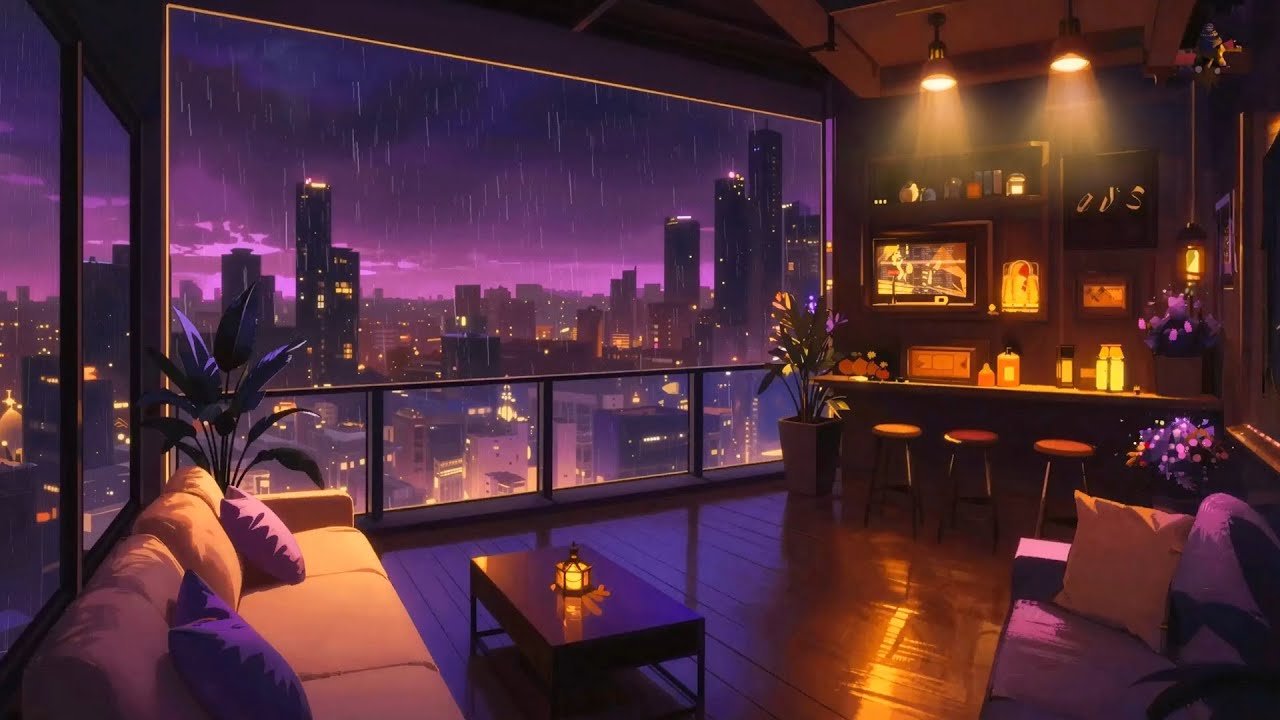 Midnight Balcony Lofi 🌙 Slow Chill Beats for Deep Night Thoughts 🌌 Rainy Night Lofi Playlist