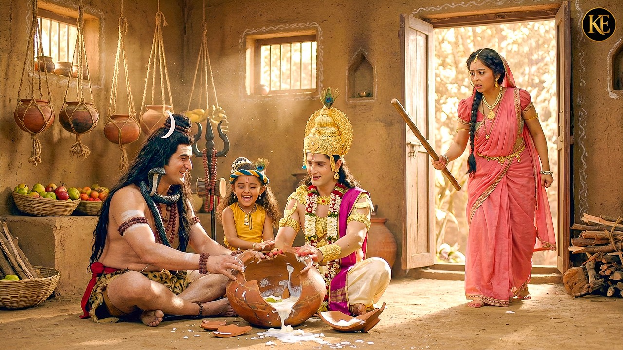 “बाल कन्हा ने महादेव और नारायण भगवान के साथ माखन चोरी की!” || यशोमती मईया के नंदलाला | Krishan leela