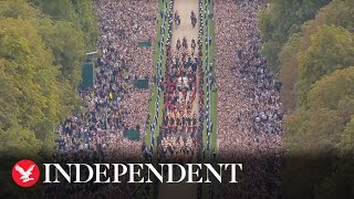 Watch Again Queen Elizabeth Ii S Funeral Procession Travels Through London To Windsor