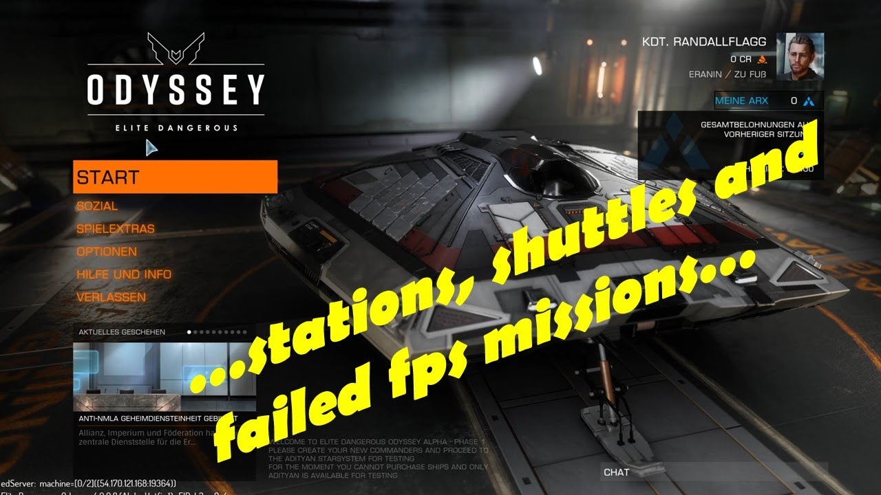Uncut, raw and uncommented: Elite Dangerous Odyssey (Alpha) - Stations, shuttles and mission fails