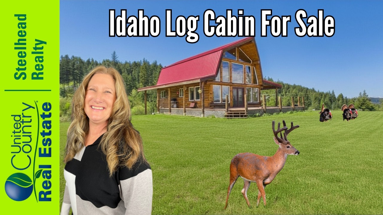 Idaho Log Cabin For Sale on 12.8 Acres | Mountain Privacy & Views - YouTube