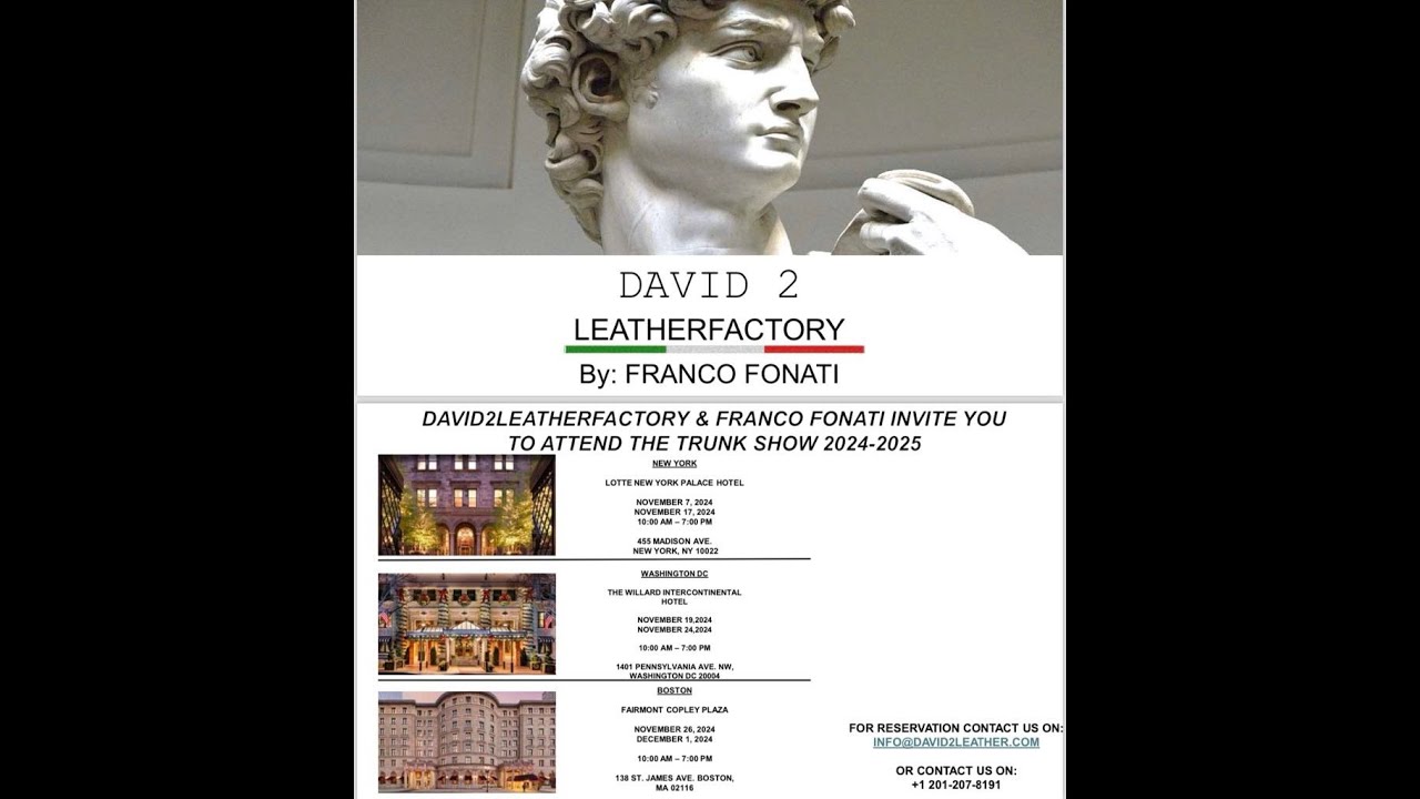 David 2 Leather's 2024 Fall Trunk Show Starts in November!