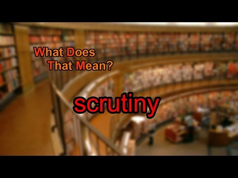 What does scrutiny mean?