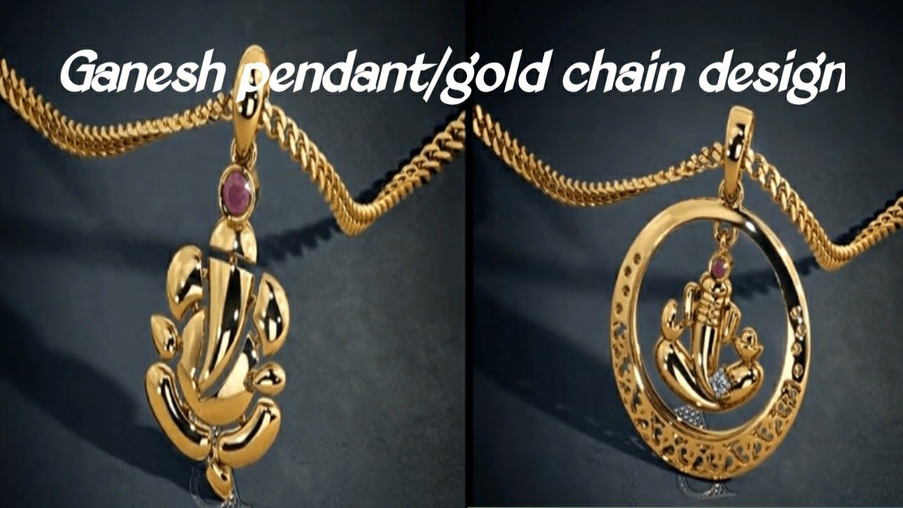 latest lord Ganesh pendant/gold chain design
