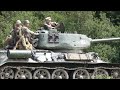 Russian T34/85 in Skirmish Reenactment (including arrival and leaving) at The Overlord Show 2024