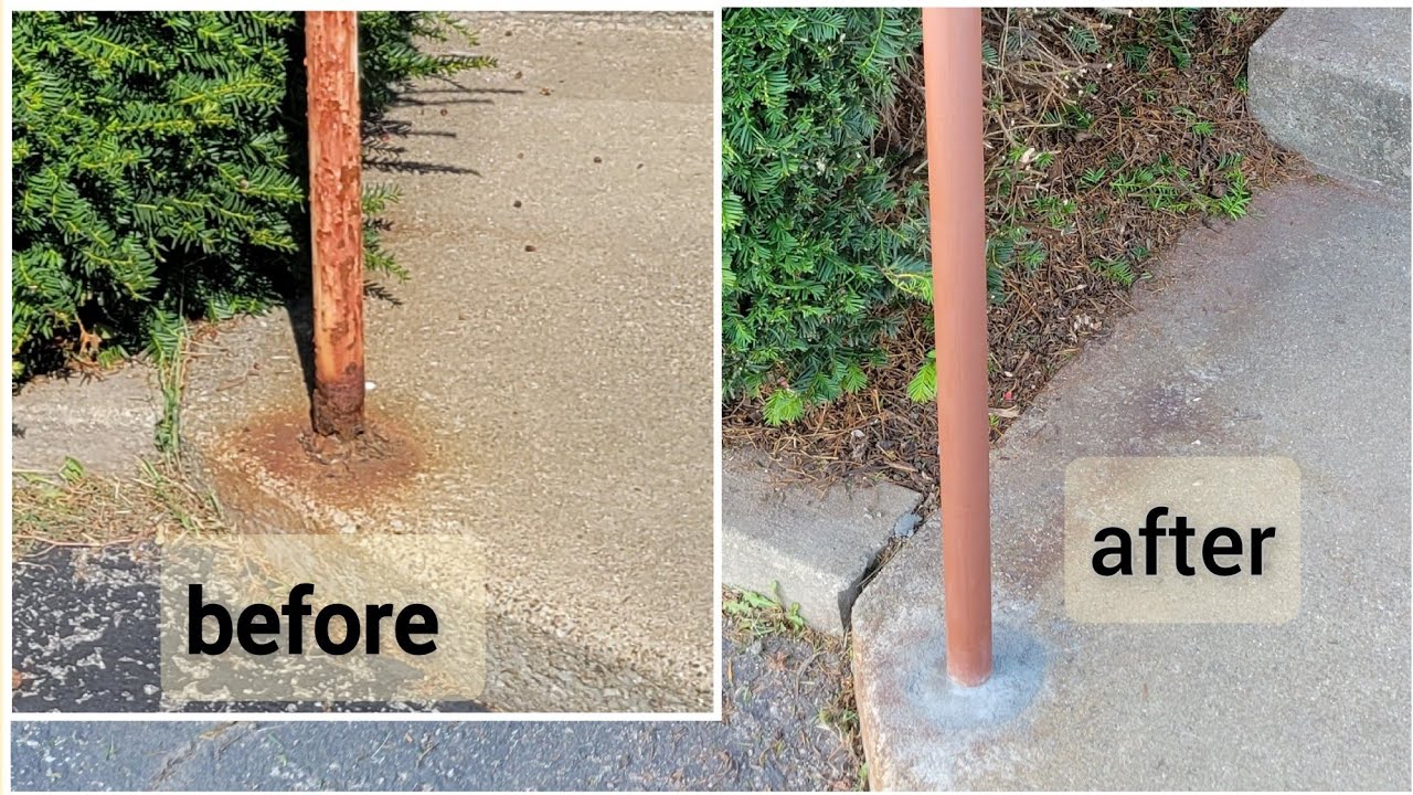 how to fix handrail that broke off at the concrete YouTube