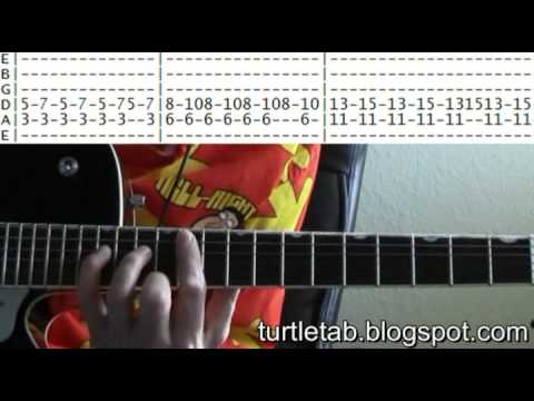 Teenage Mutant Ninja Turtles Theme Guitar Lesson Chords and TAB Tutorial TV Cartoon Intro TMNT