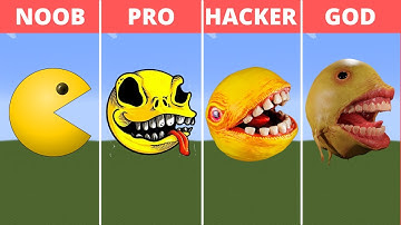 NOOB VS PRO VS HACKER VS GOD Minecraft Pixel art - Pacman