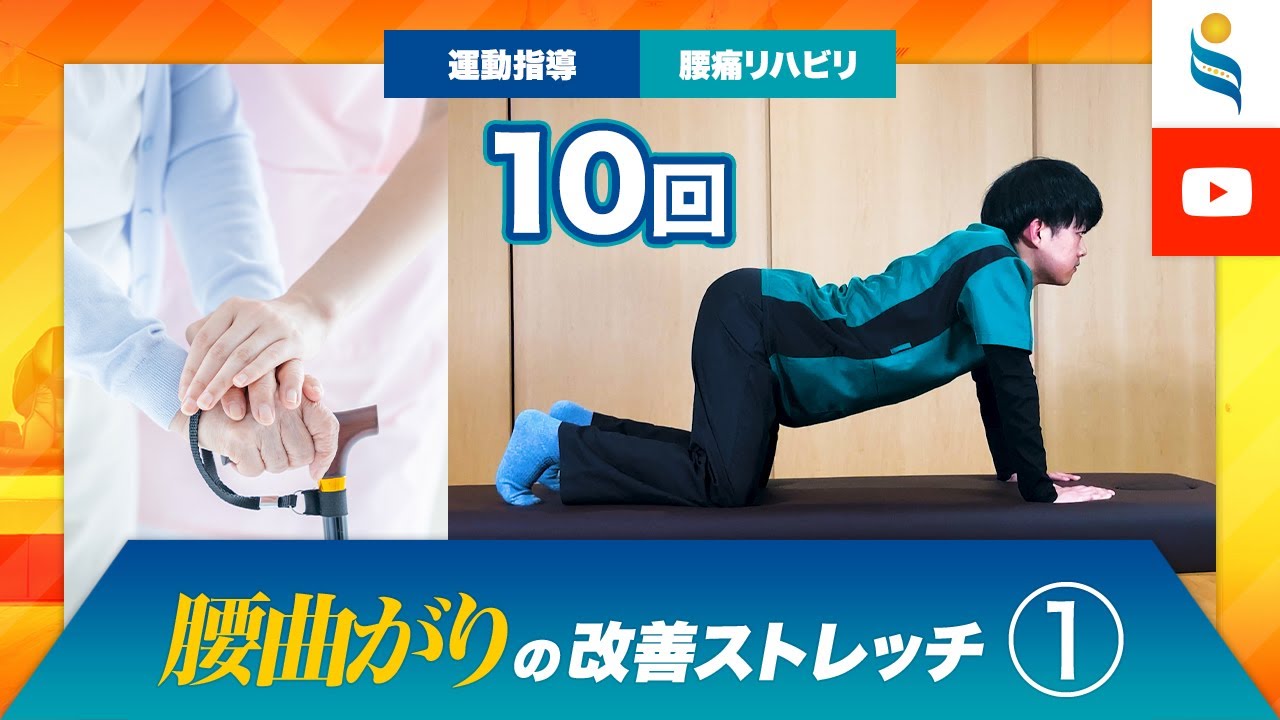 【腰痛リハビリ・運動指導】腰曲がりの改善ストレッチその1【腰椎の後弯患者様】