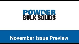 Powder & Bulk Solids' November Issue Sneak Peek