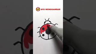 Cara Menggambar Hewan Kumbang Kepik dari Angka 1 versi #shorts