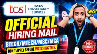 TCS NQT Official Hiring Mail | Btech/Mtech/MSC/MCA | TCS Step-by-Step Process