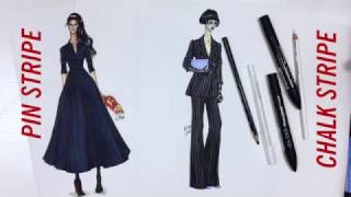 DRAWING PIN STRIPES & CHALK STRIPES | Fashion Drawing