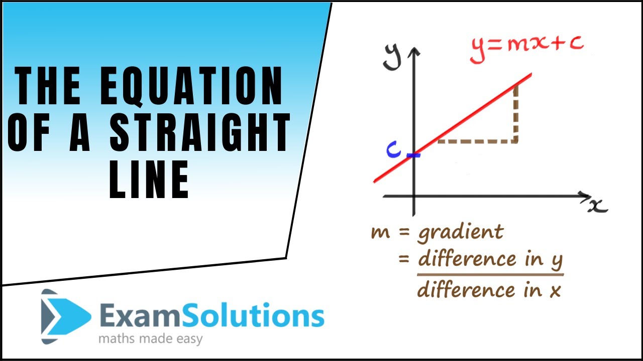 How to find the Equation of a straight line y=mx+c YouTube