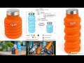 que Bottle | Designed for Travel and Outdoor. Collapsible Water Bottle - Food-Grade Silicone/BPA Fre