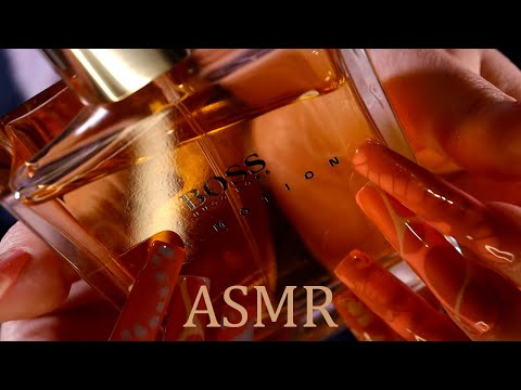 ASMR Scent collection tapping & scratching XL nails (🎧 soft spoken/whisper)