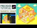 Procreate Tutorial on Isometric House Lineart