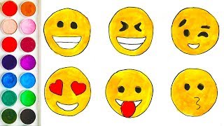 Drawing with Emoji for Kids, Coloring Page for Baby