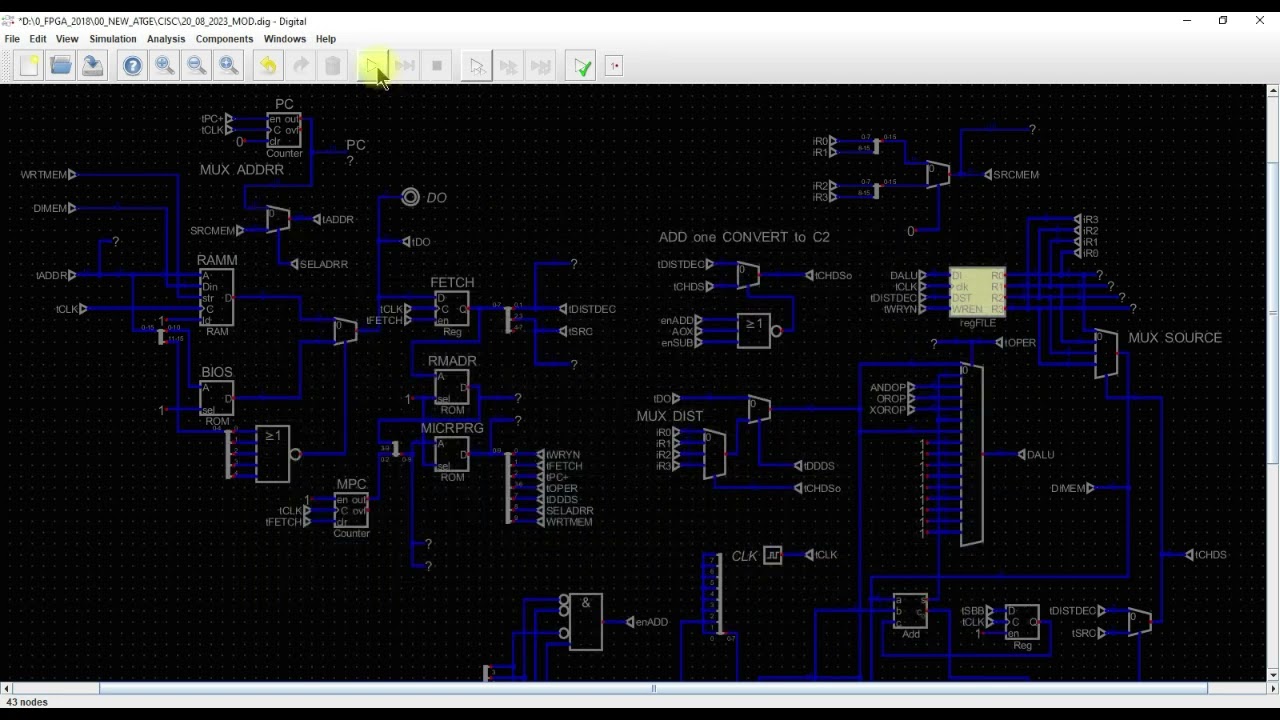 Запись и чтение памяти в Digital - при проектировании процессора, архитектуры CISC