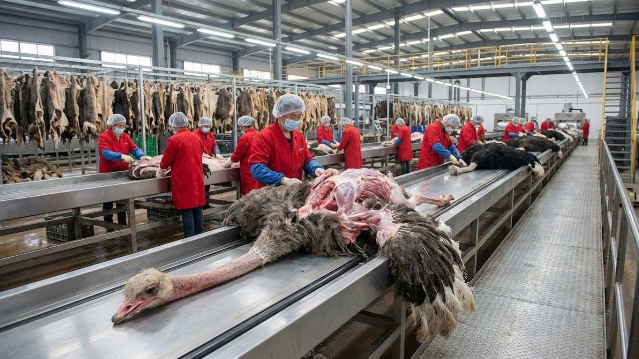 Inside the Ostrich-Leather Factory: From Exotic Feathers to Luxury Footwear (Full Process)