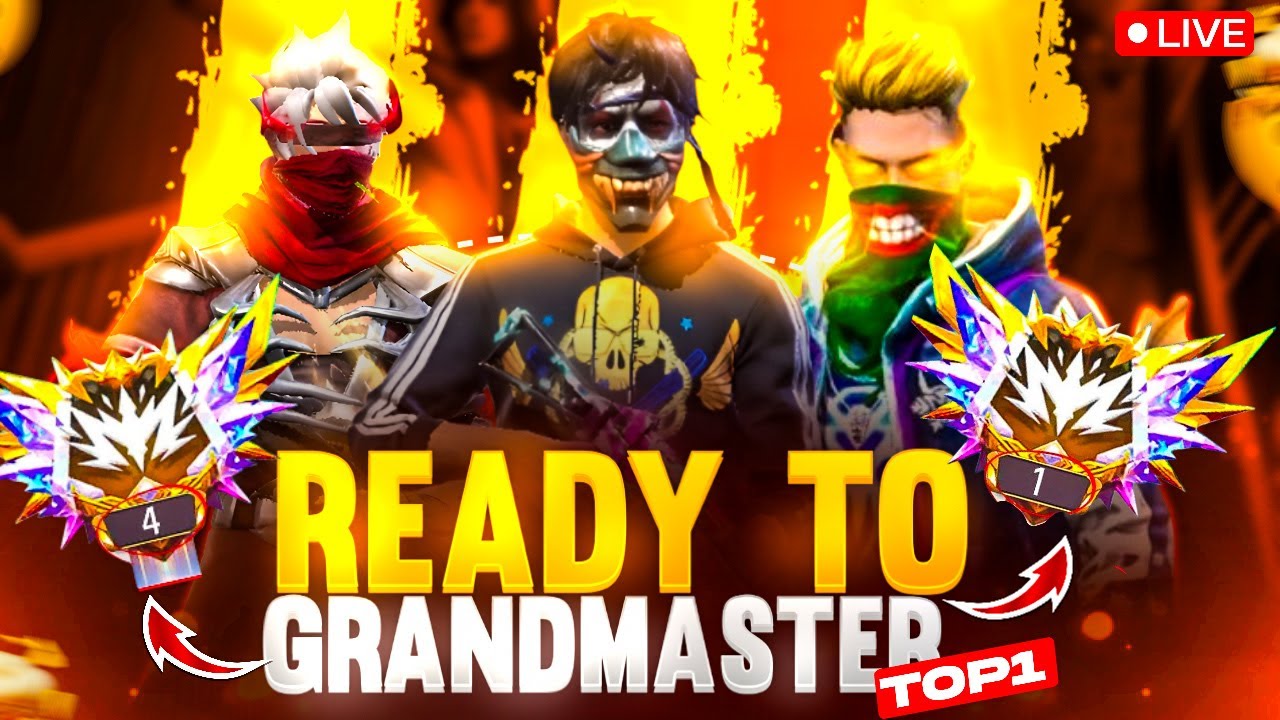 New Grandmaster Top 1 Push V Badge Lobby FF LIVE Free Fire LIVE! #ff # ...