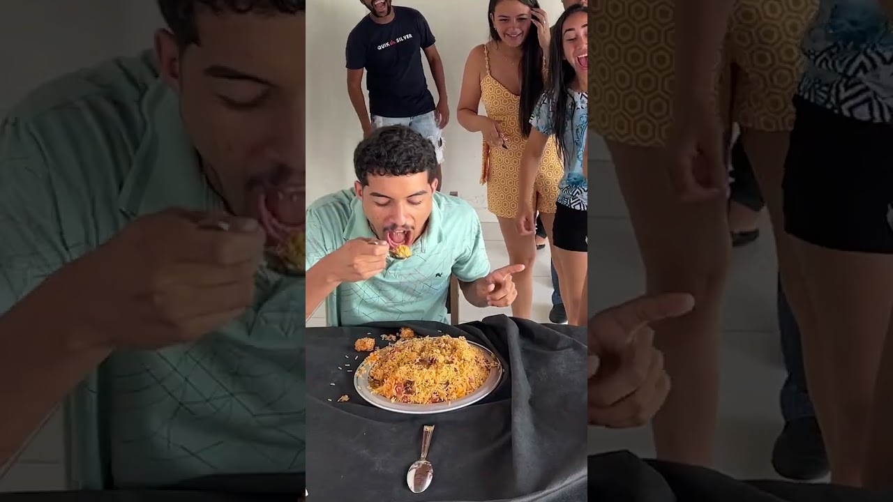 Desafio do macarrão: Só come quem deixar a garrafa em pé😋