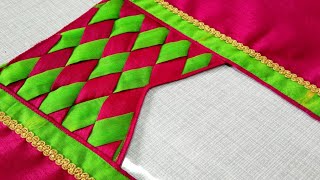 Blouse design cutting and stitching back neck design || Latest blouse design || #madhurafashionkatta