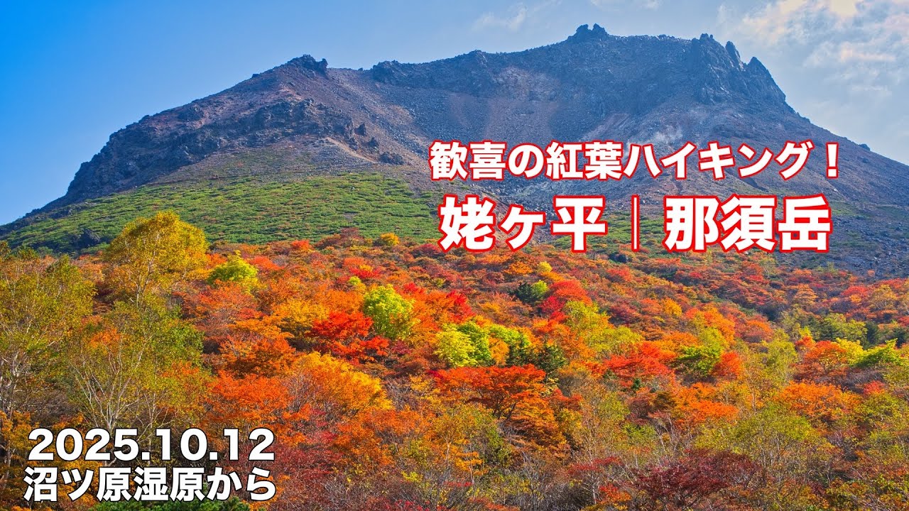 【紅葉2025】4K 栃木県屈指の紅葉スポット 那須岳 姥ヶ平 感動絶景ハイキング！沼ツ原湿原から 那須塩原市|那須郡那須町