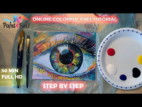How to Paint a Realistic Colorful Eye | using acrylic paints