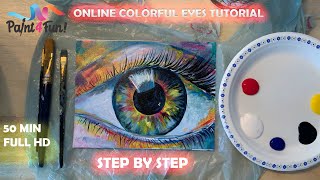 How to Paint a Realistic Colorful Eye | using acrylic paints